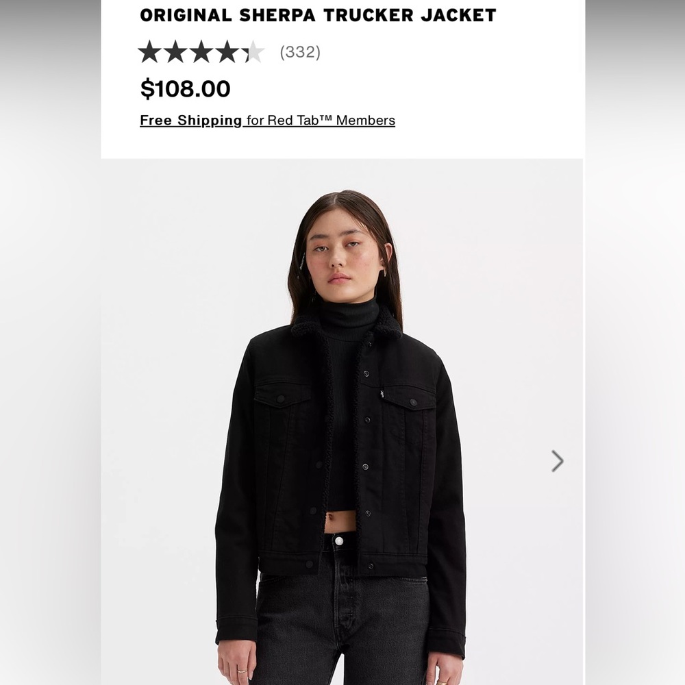Women's Sherpa Black Denim Jacket